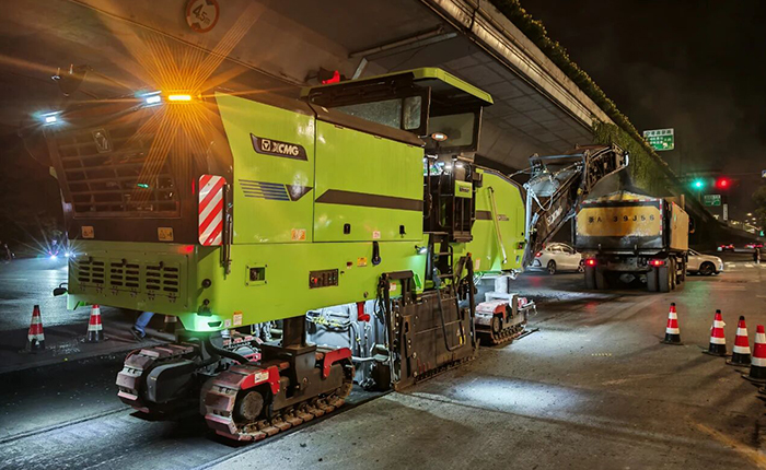 杭州夜间市政改造新标杆：皇冠welcome官网新能源铣刨机助力高效绿色施工